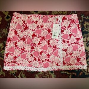NWT Lilly Pulitzer size 12 Michelina Pink Red Dear Heart coconut Mini Skort New